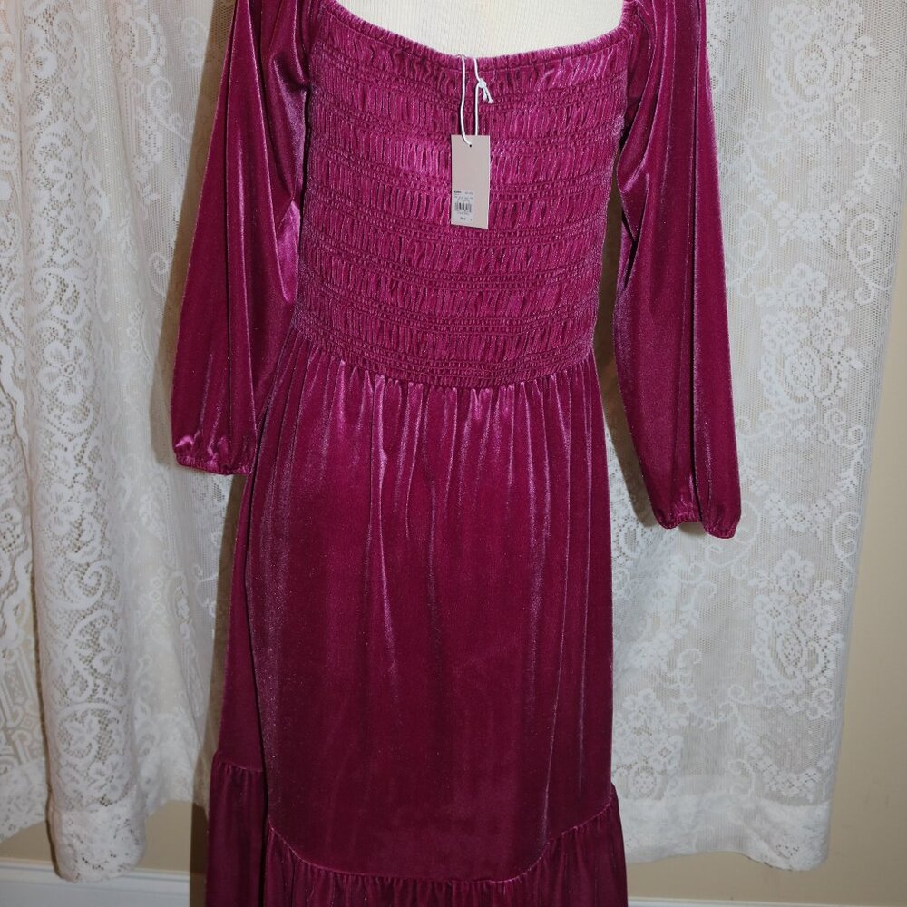 LC Lauren Conrad wine chalet pink large dress NWT MAXI length - Picture 7 of 11